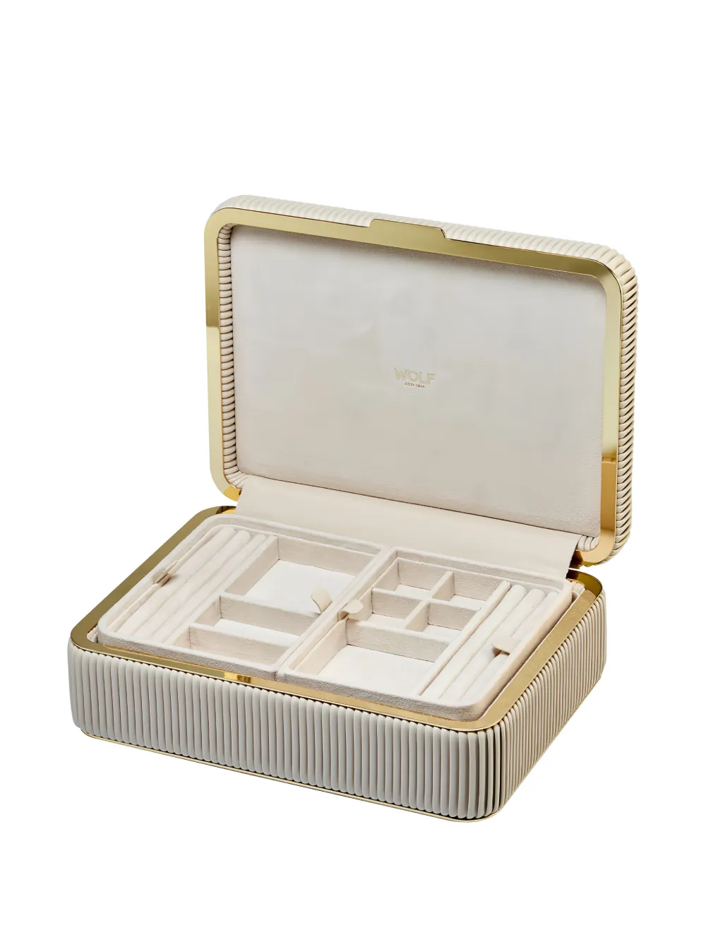 Wolf Medium Bella Jewellery Box (11cm X 20cm) In Neutral