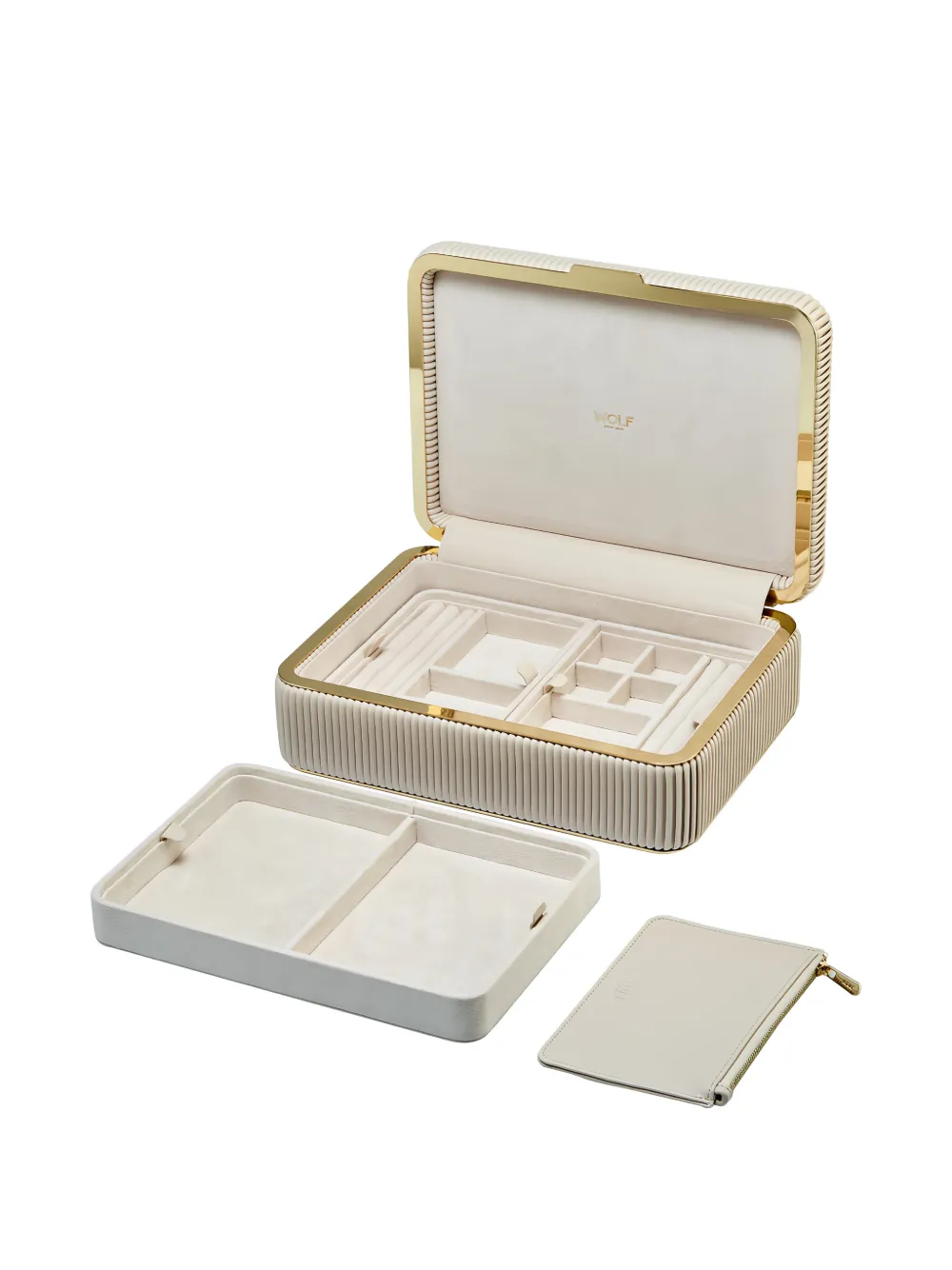 Wolf Medium Bella Jewellery Box (11cm X 20cm) In Neutral