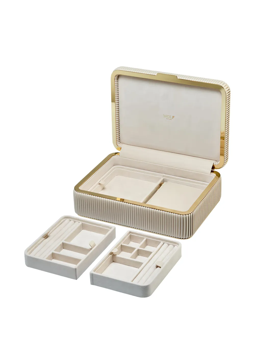 Wolf Medium Bella Jewellery Box (11cm X 20cm) In Neutral