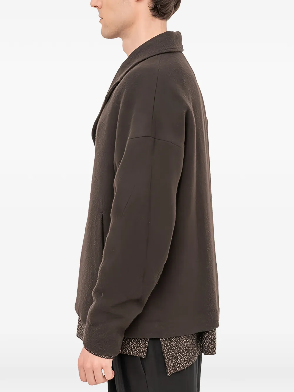 Devoa Single-breasted Peacoat In Brown