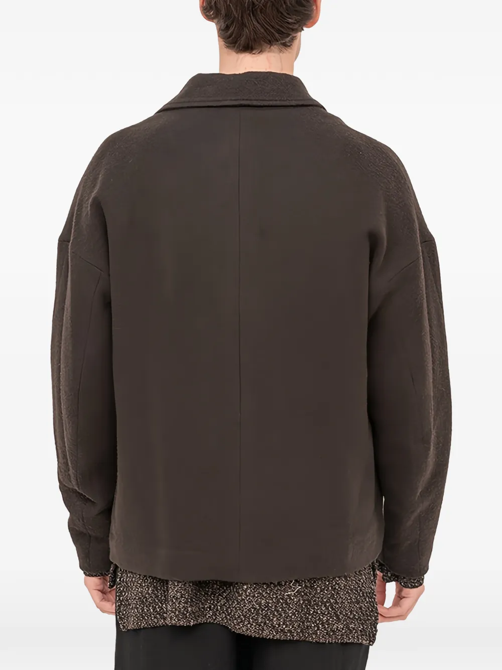 Devoa Single-breasted Peacoat In Brown