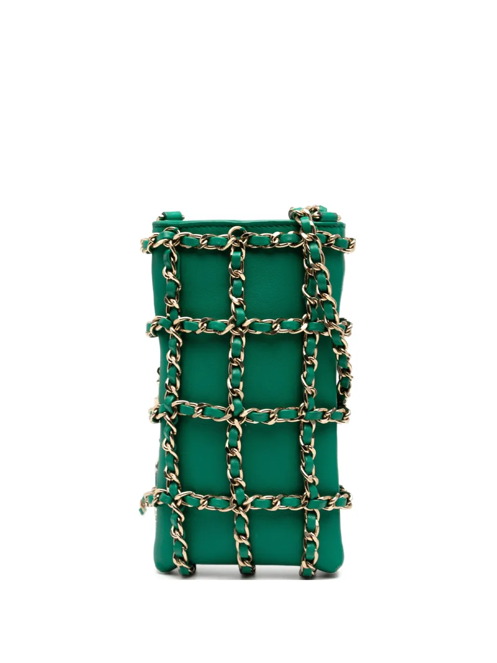 CHANEL Pre-Owned Borsa a tracolla Tech Me Out in pelle di agnello con catena 2020 - Verde
