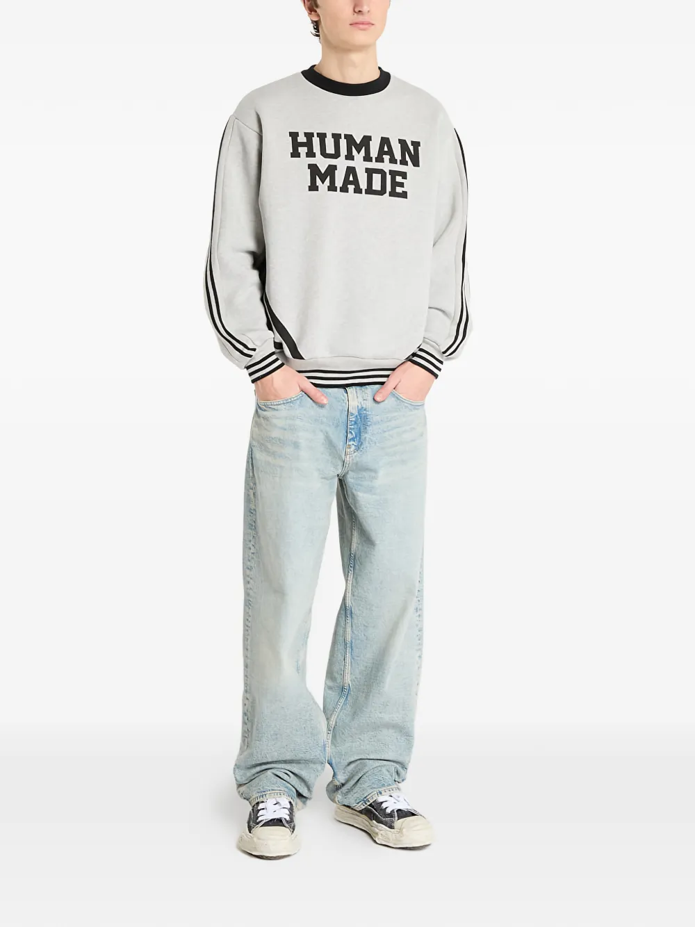 Human Made Elbow-patch Sweatshirt In Brown