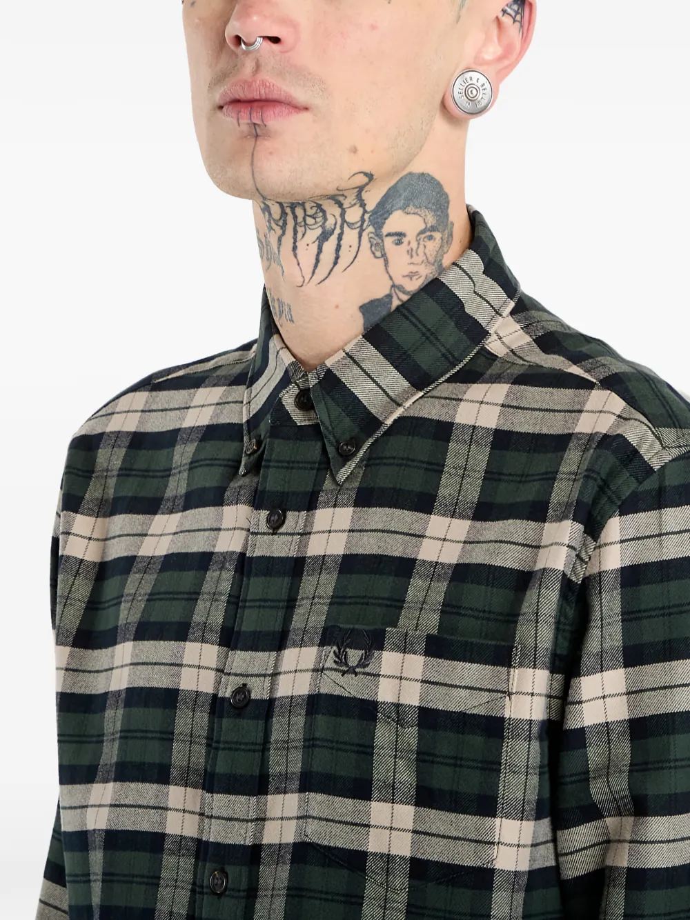 Fred Perry Tartan-pattern Shirt In Green