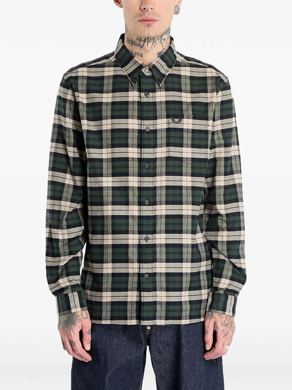 Fred Perry Tartan-pattern Shirt In Green