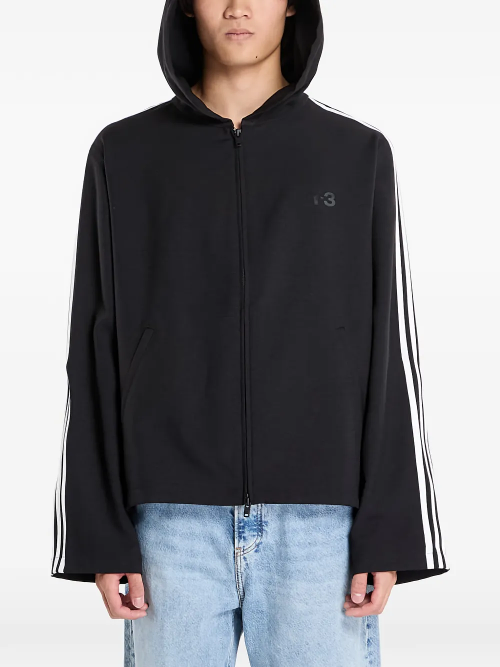Y-3 stripe-detail hoodie | noir | Image 1