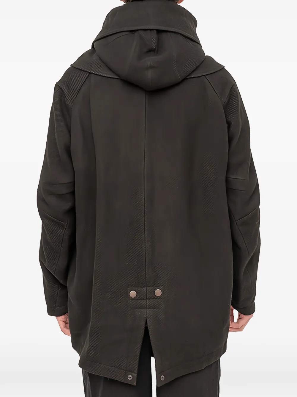 Devoa Hooded Pocketed Parka In Gray