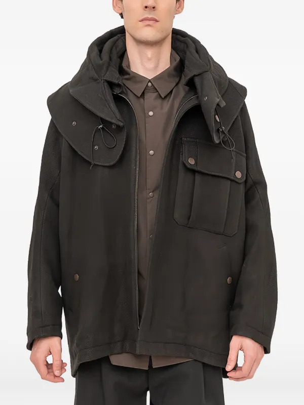 ジャケット・アウター DEVOA Hooded jacket Khaki Gray FJK-WOC 2 Devoa Hooded Pocketed Parka | Grey | FARFETCH UZ