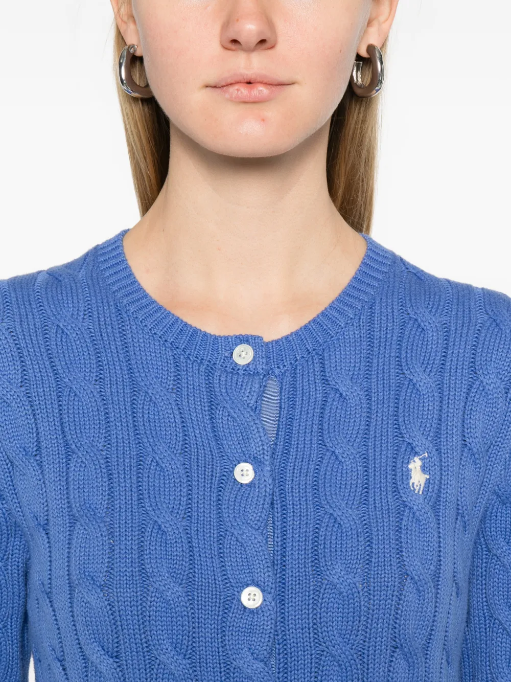 Polo Ralph Lauren Kabelgebreid vest met knopen Blauw