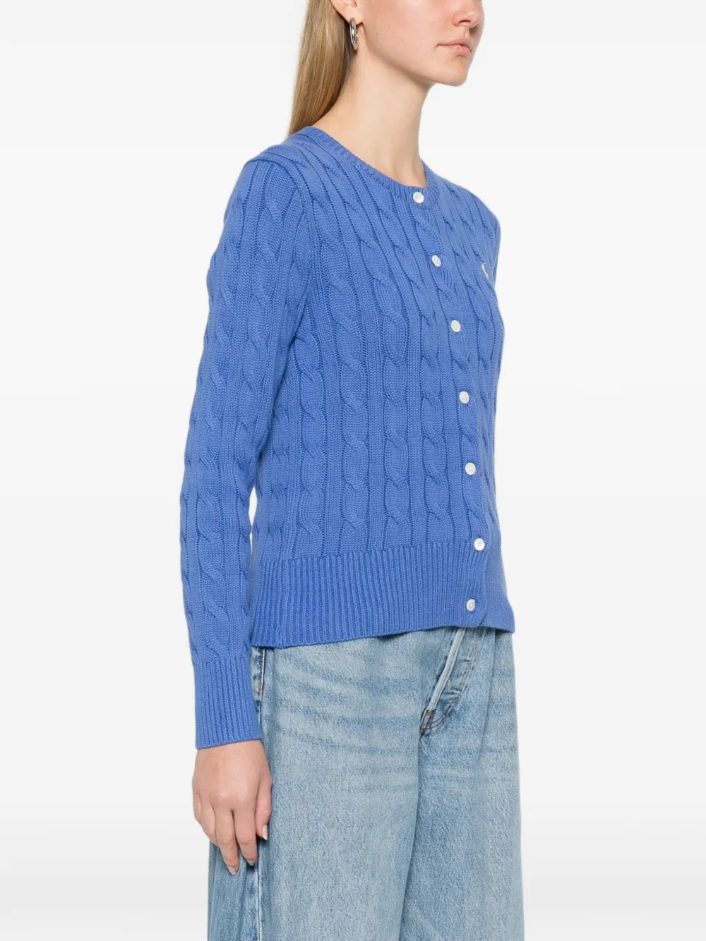 Polo Ralph Lauren Kabelgebreid vest met knopen Blauw
