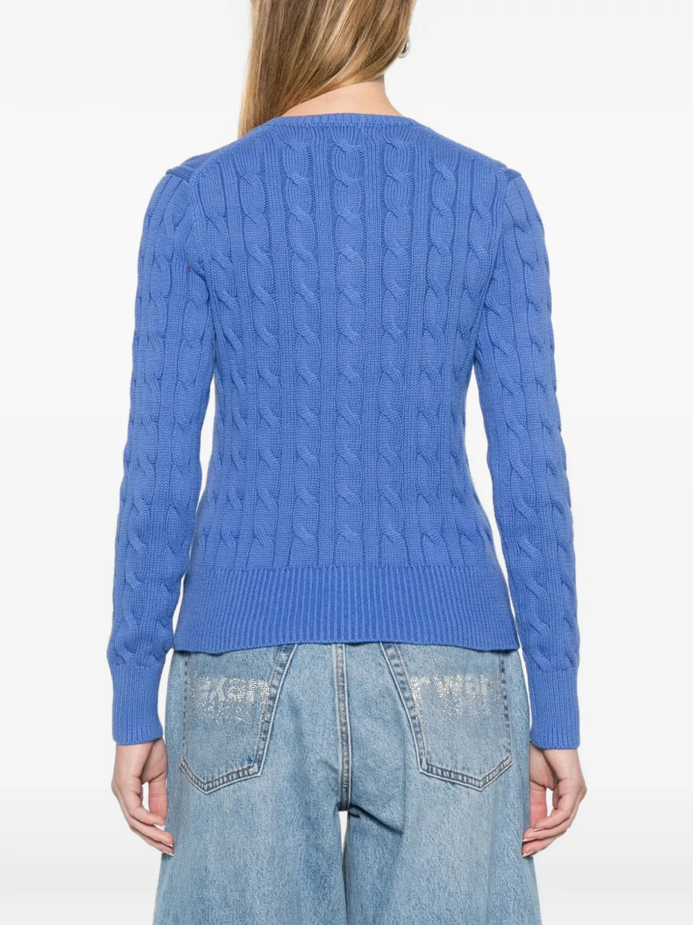 Polo Ralph Lauren Kabelgebreid vest met knopen Blauw
