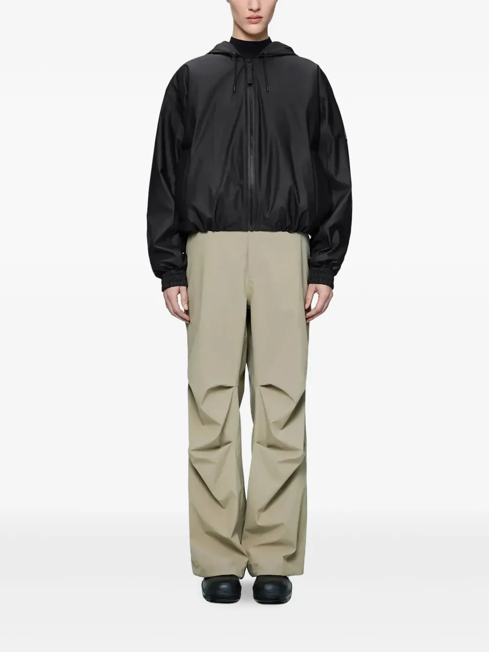  Rains Zipped Hooded Jacket - Black 