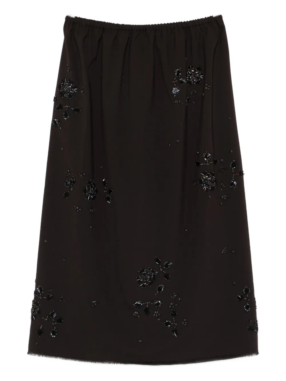 Cordera floral-beading midi skirt - Marrone