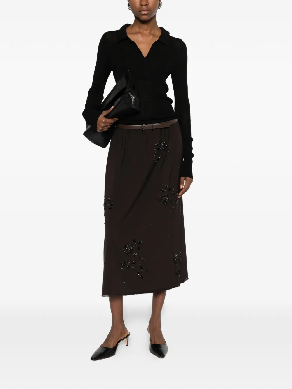 Cordera floral-beading midi skirt | Straight Skirts | Image 2