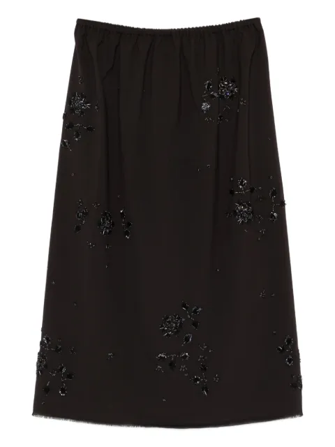 Cordera floral-beading midi skirt