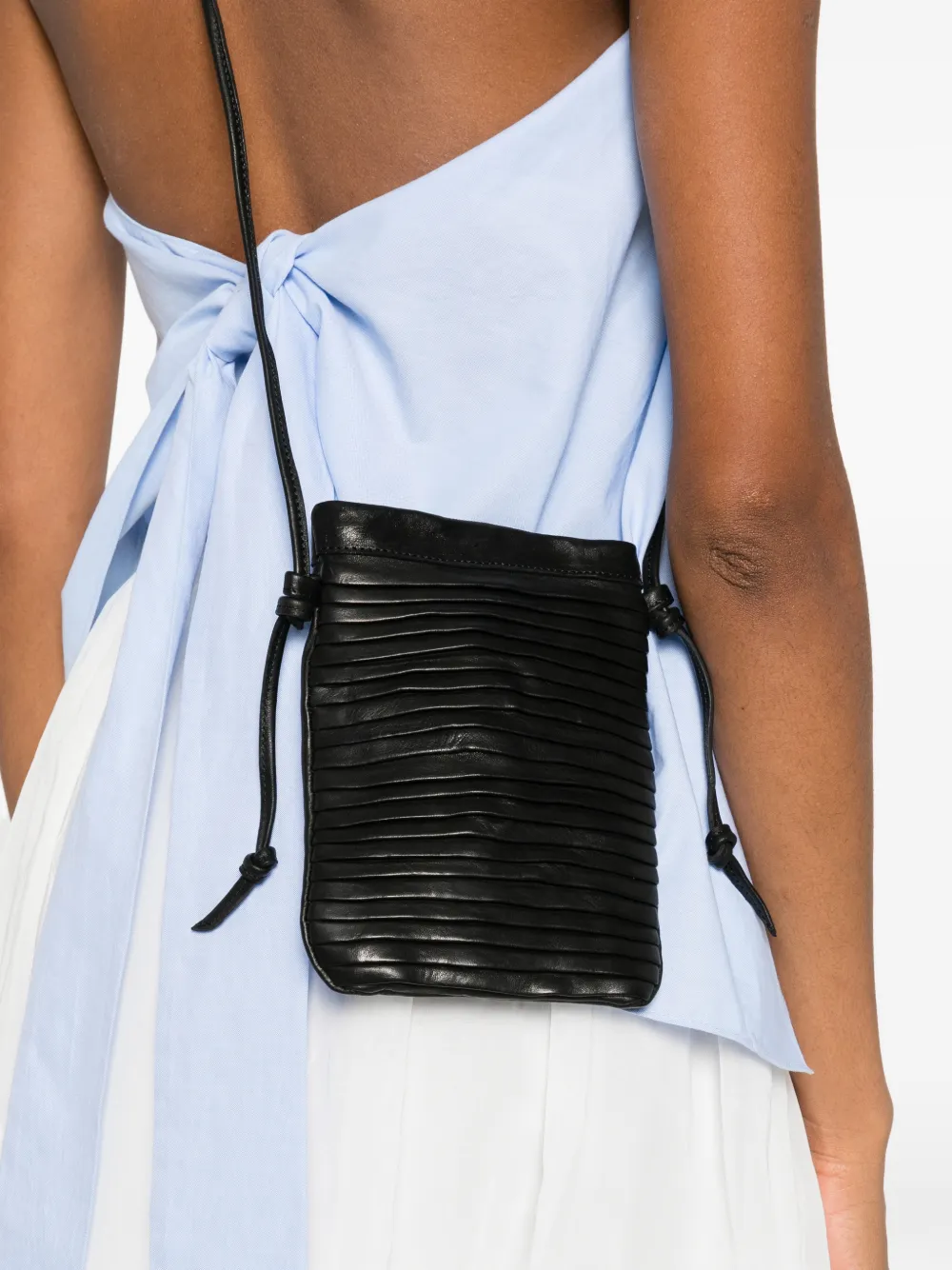  Sommet Pleated Knot Cross Body Bag - Black 