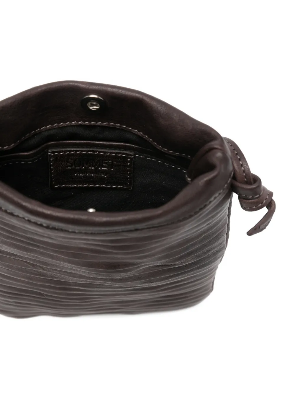 Sommet Pleated Satchel Knot Detail Cross Body Bag In Brown