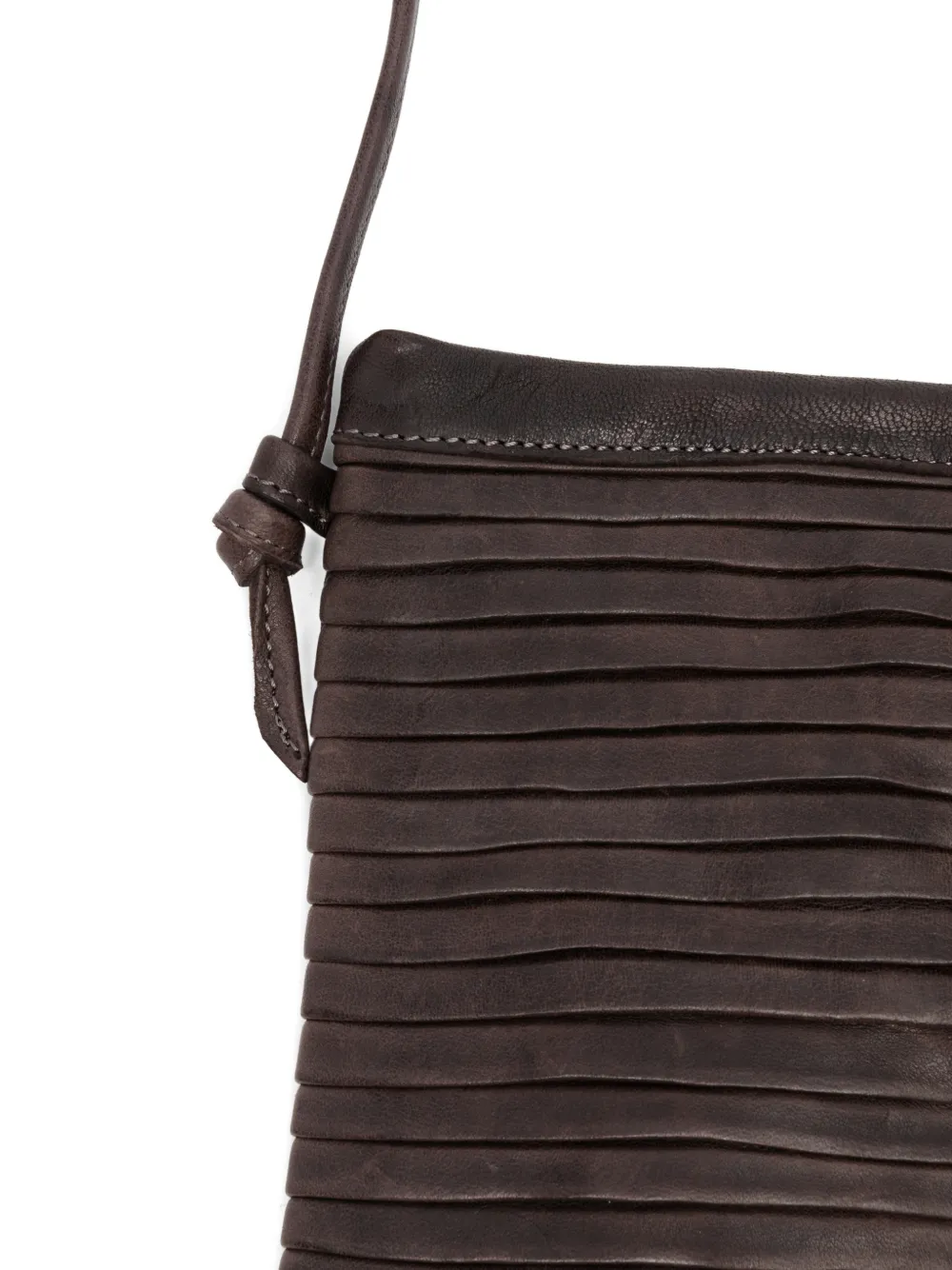 Sommet Pleated Satchel Knot Detail Cross Body Bag In Brown
