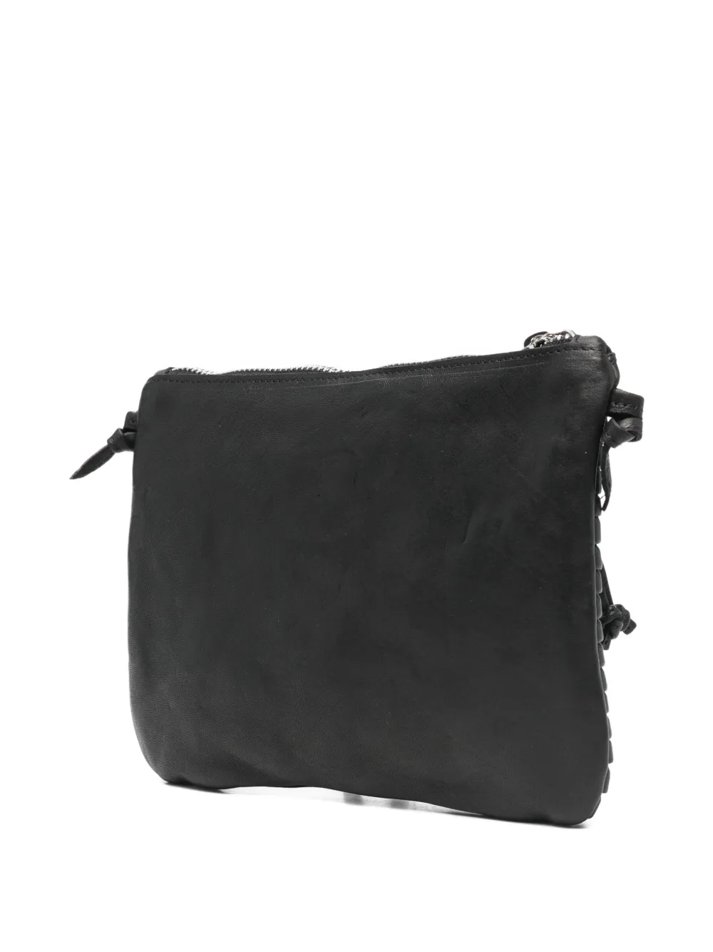 Sommet Pleated Lambskin Satchel In Black