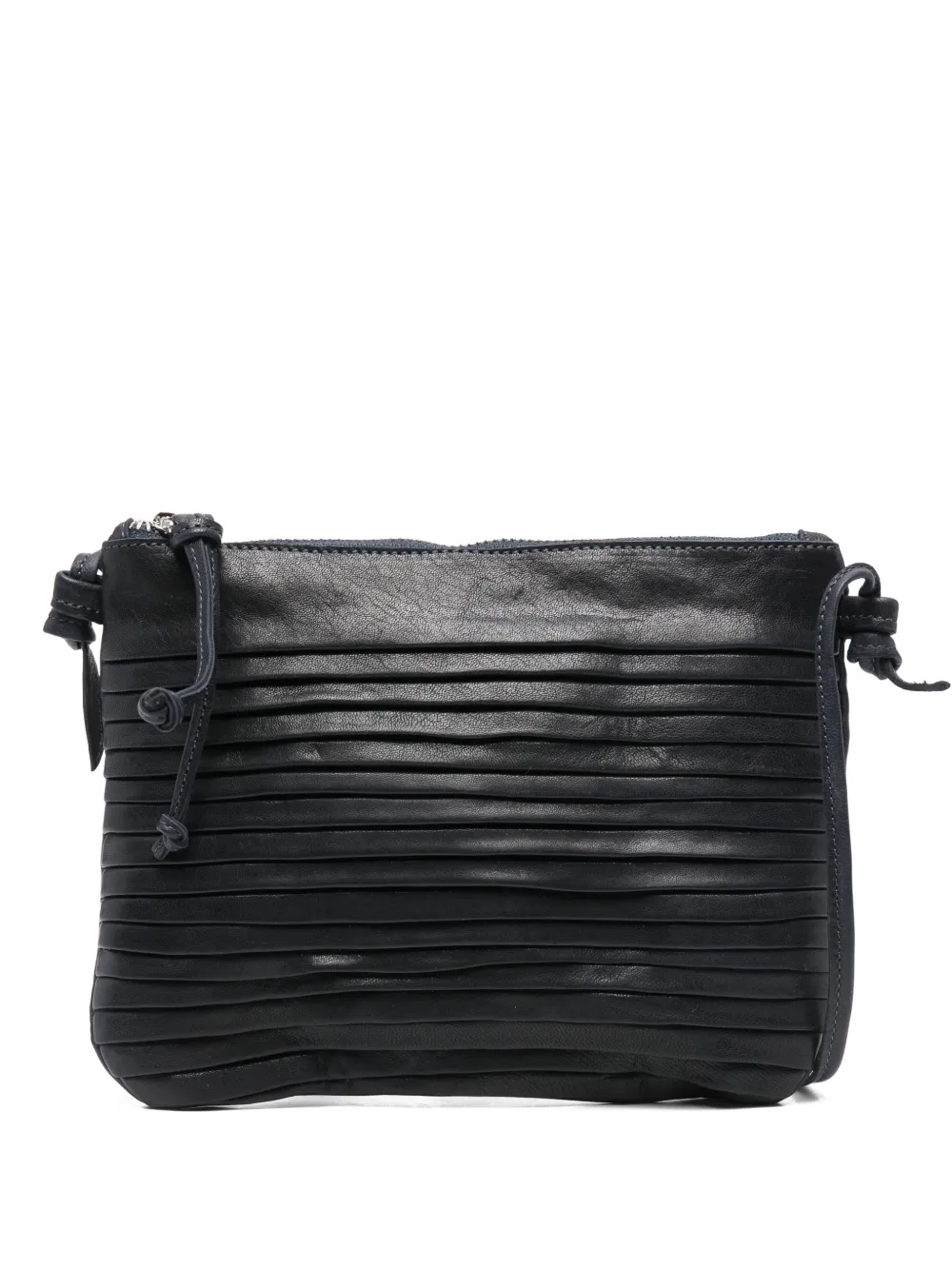 Sommet Pleated Zip Cross Body Bag In Black