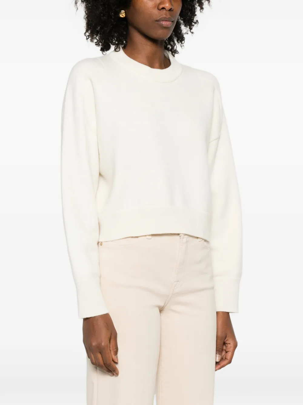 LouLou de Saison Trui met geribbelde afwerking Beige