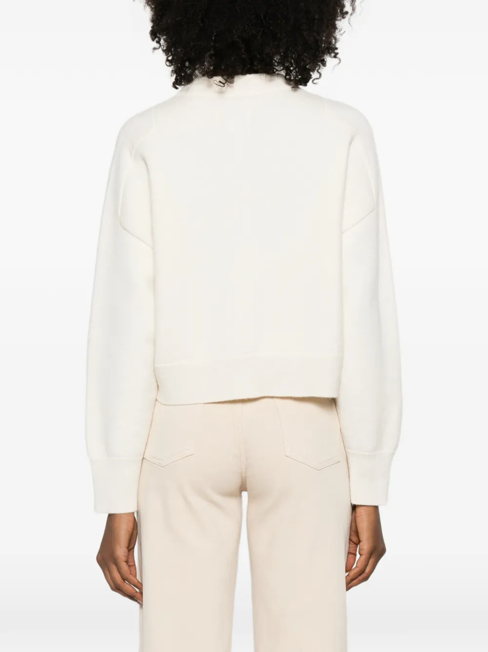 LouLou de Saison Trui met geribbelde afwerking Beige