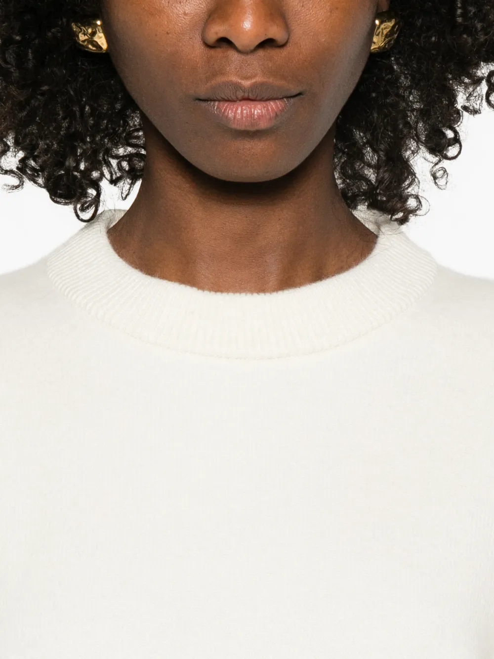 LouLou de Saison Trui met geribbelde afwerking Beige