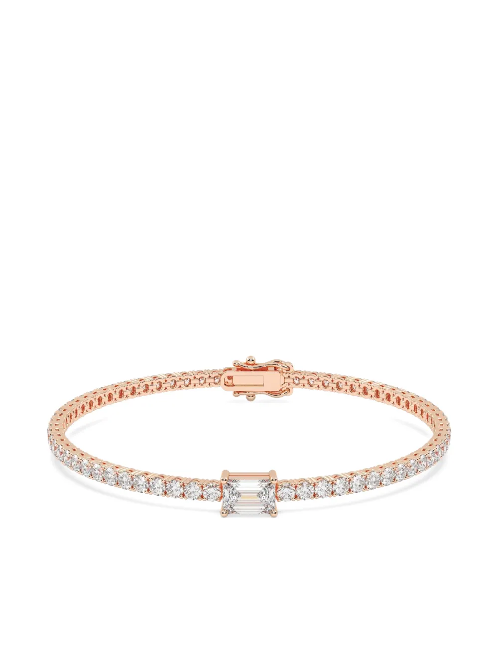 Tilla 14kt Rose Gold Tennis Bracelet In Gold