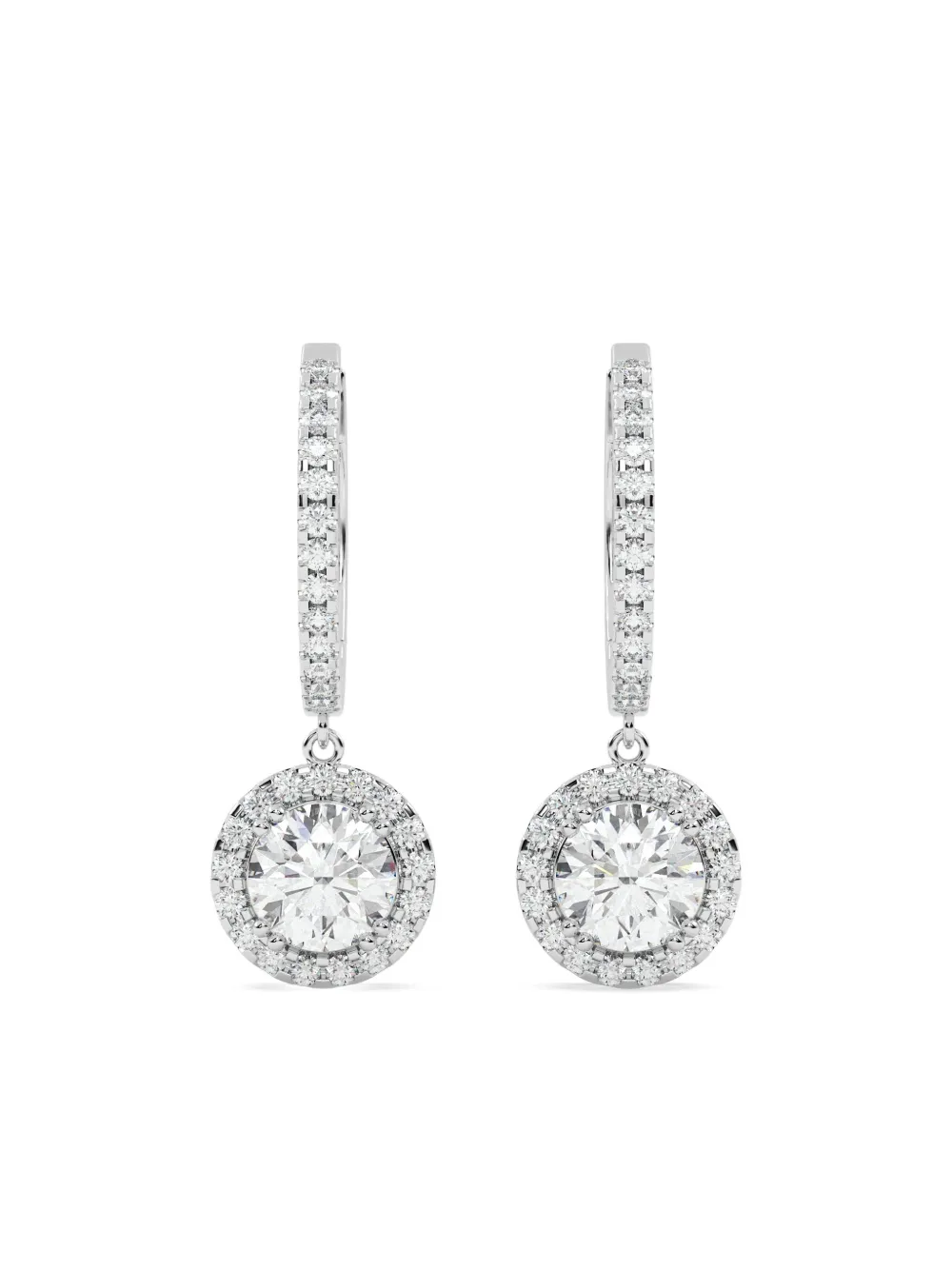 Tilla 14k White Gold Diamond Round Earrings In Metallic