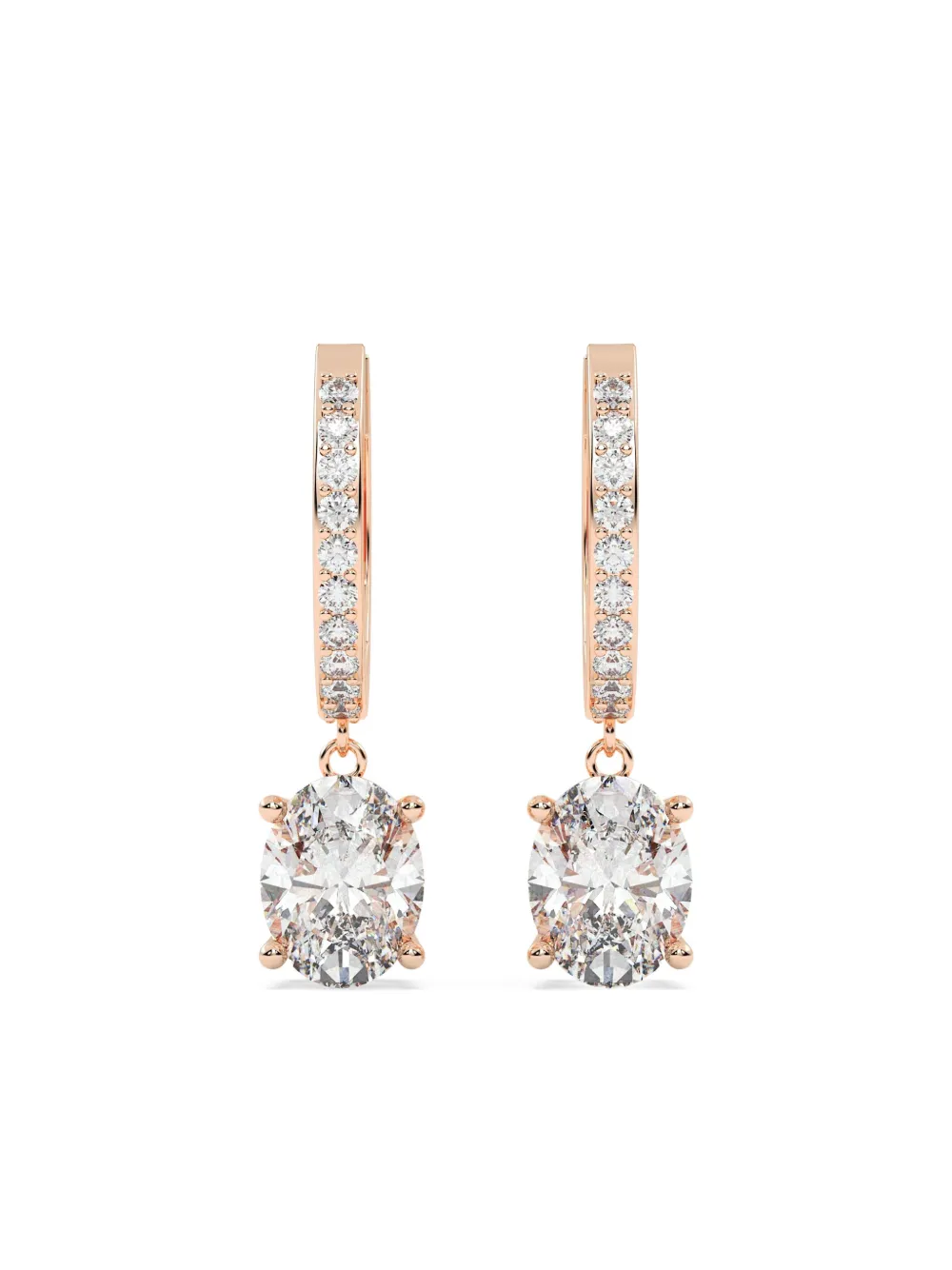 Tilla 14kt Rose Gold Oval Earrings