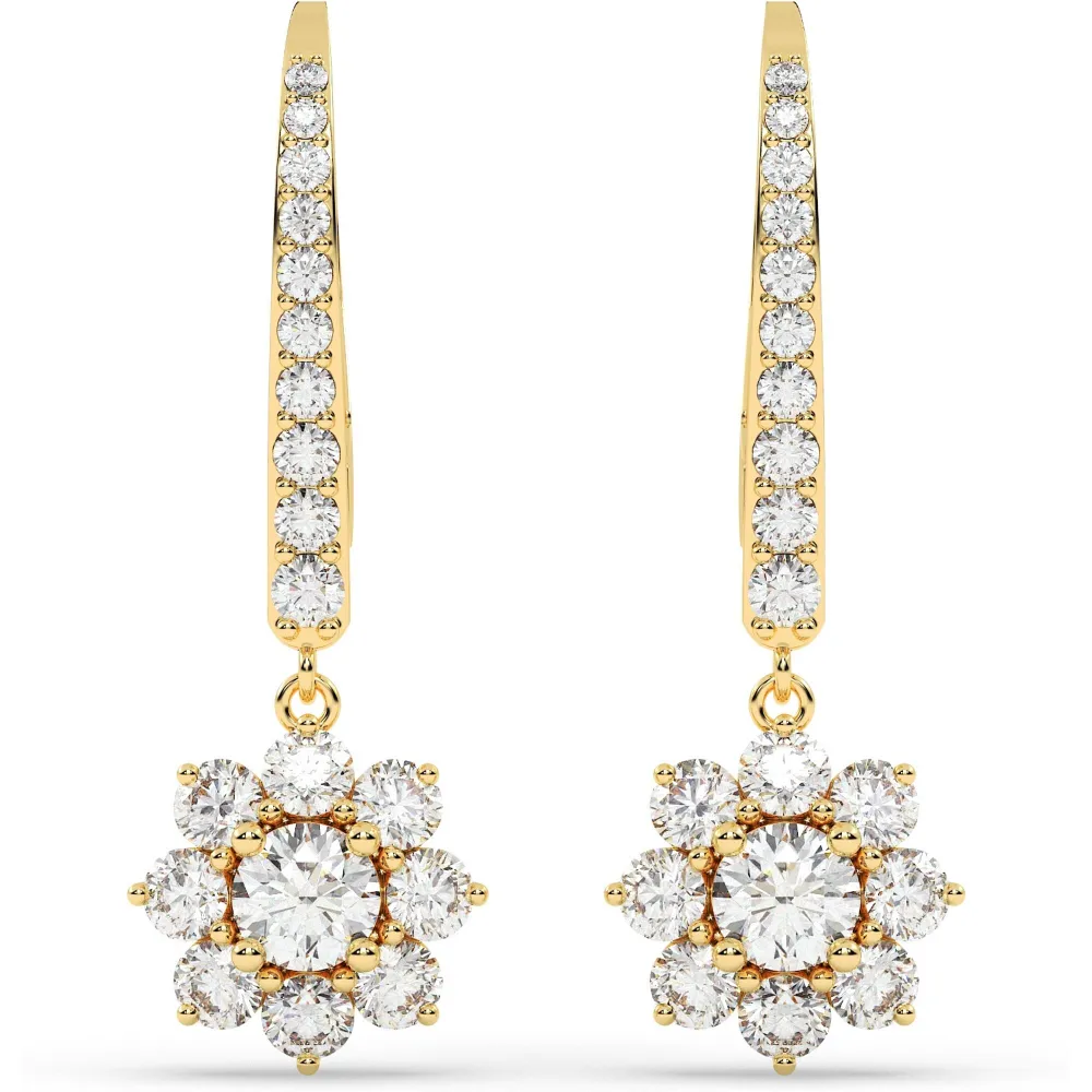 Tilla 14kt Yellow Gold Flower Dangling Earrings In Gold