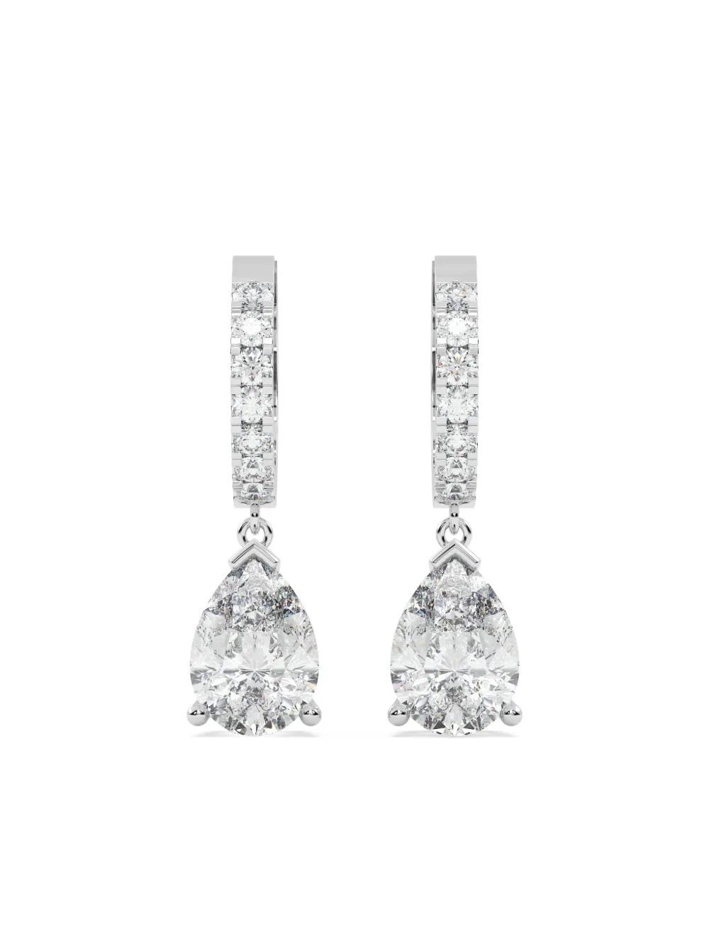 Tilla 14kt White Gold Pear-cut Earrings In Metallic