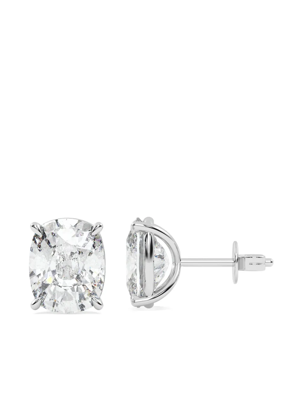 Tilla 14k White Gold Lab Grown Diamond Cluster Earrings In Metallic