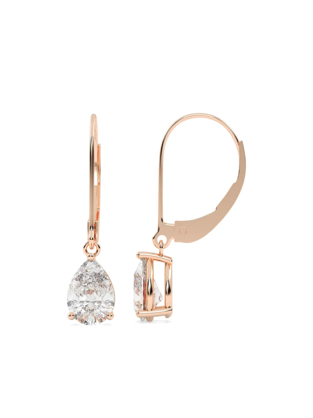 Tilla 14kt Gold Pear Diamond Dangling Earrings In Gold