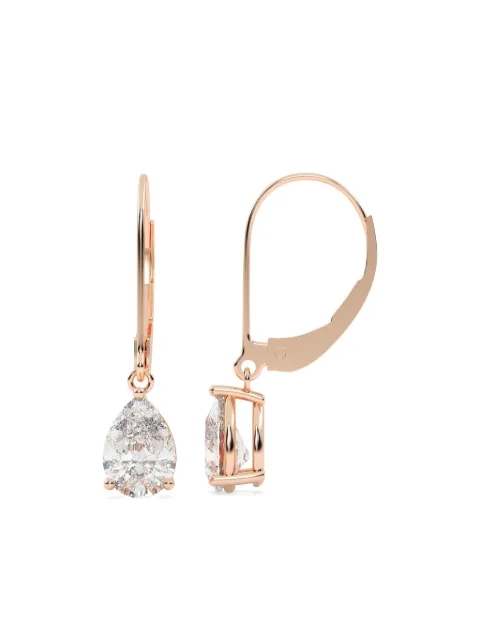 Tilla 14kt gold pear diamond dangling earrings