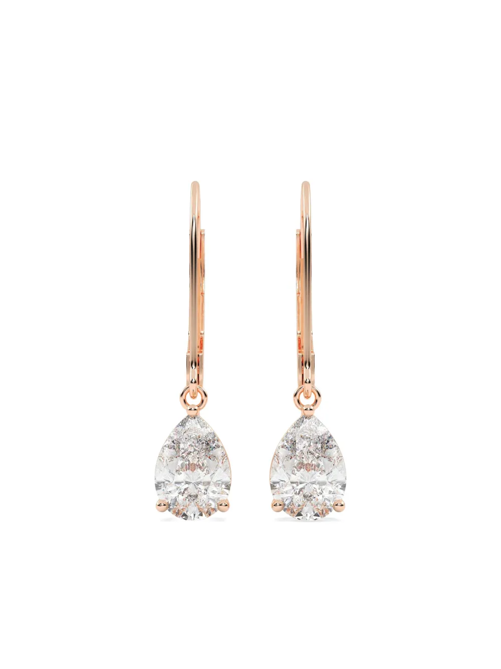 Tilla 14kt Gold Pear Diamond Dangling Earrings In Gold
