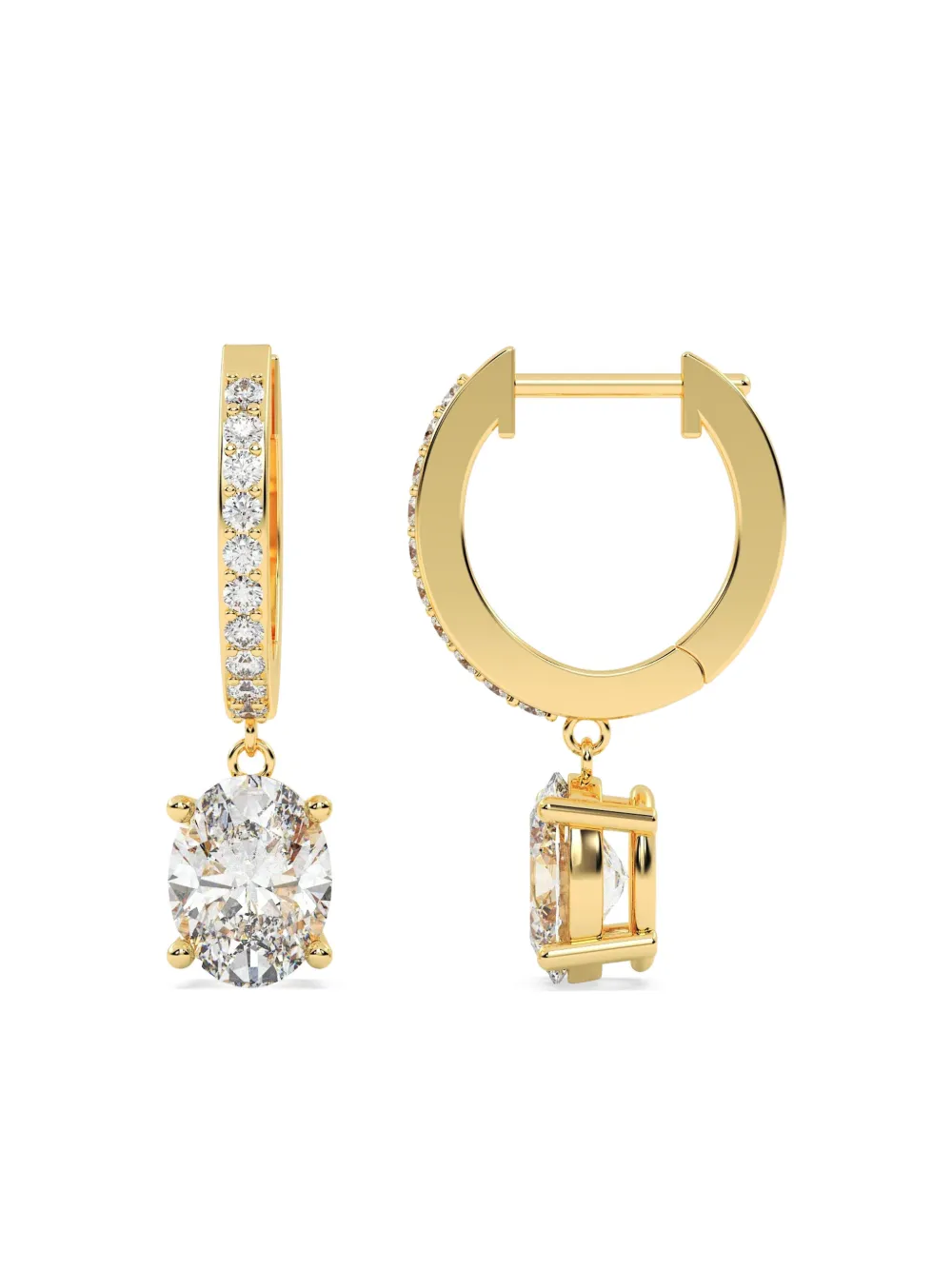 Tilla 14k Yellow Gold Lab Grown Diamond Dangling Earrings In Gold