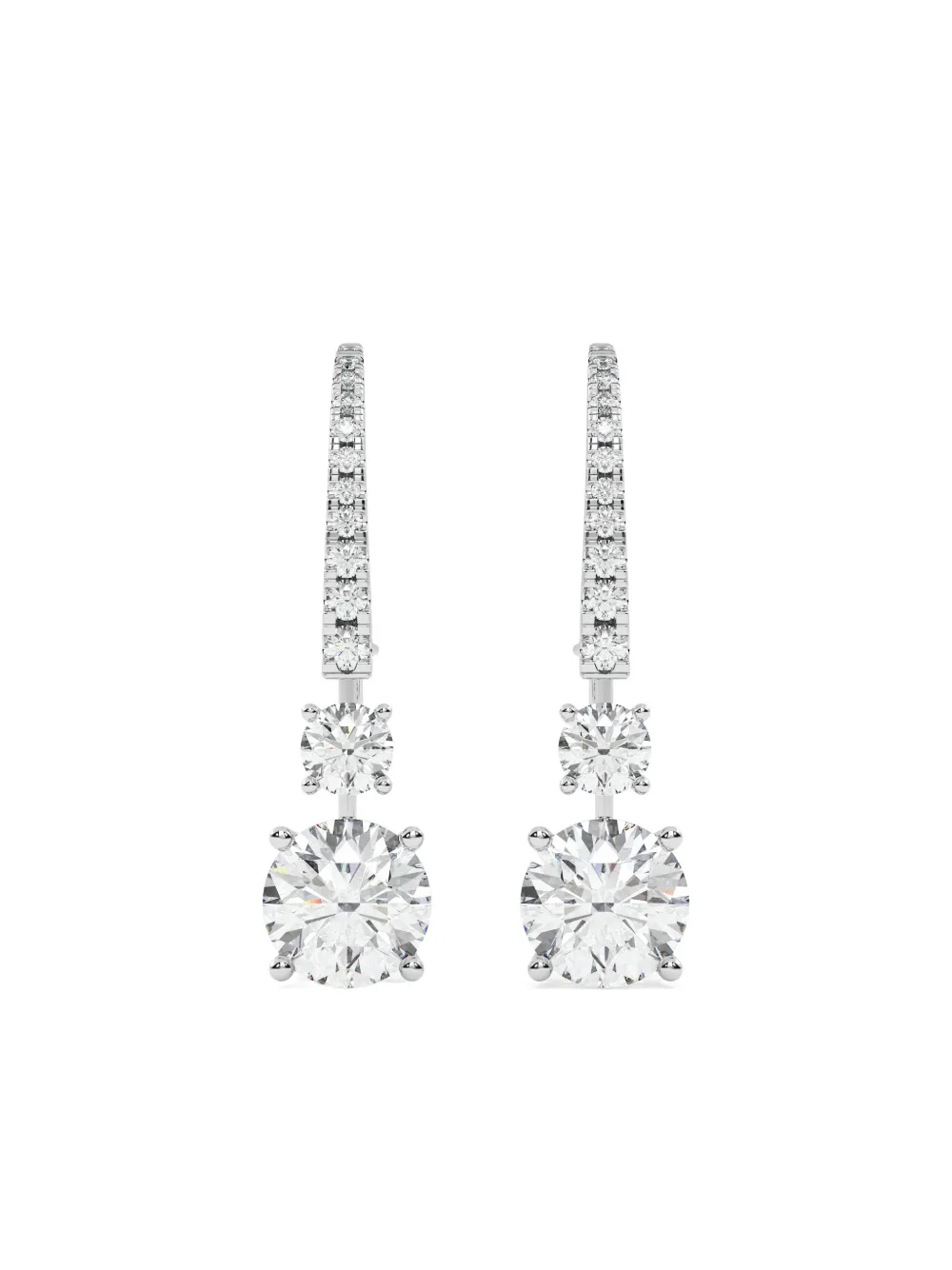 Tilla 14kt White Gold Lab Grown Diamond Dangling Earrings In Metallic