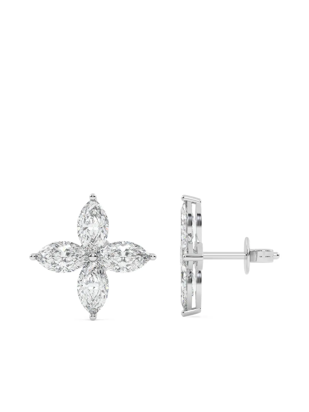  Tilla 14kt Marquise-cut Earrings - Silver 