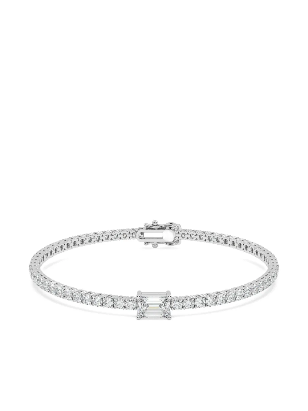 Tilla 14k White Gold Tennis Bracelet In Metallic