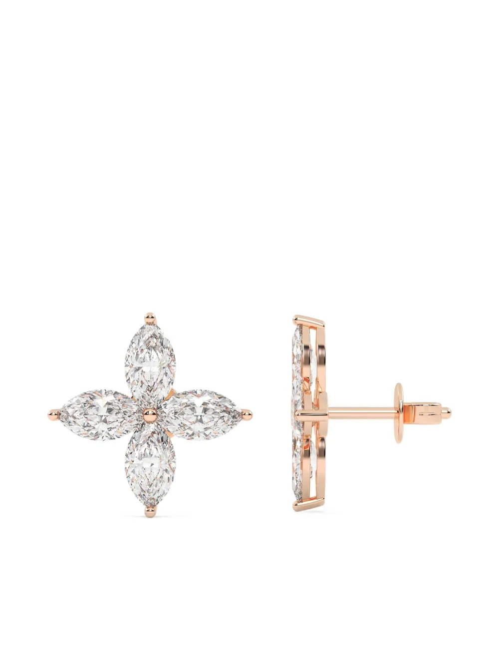 Tilla 14kt lab grown diamond cluster earrings | Image 2