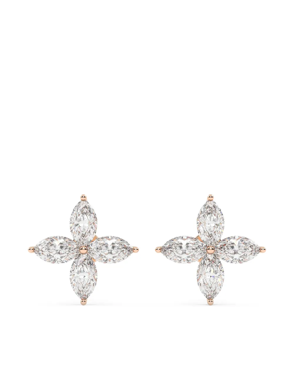 Tilla 14kt lab grown diamond cluster earrings | White | Image 1