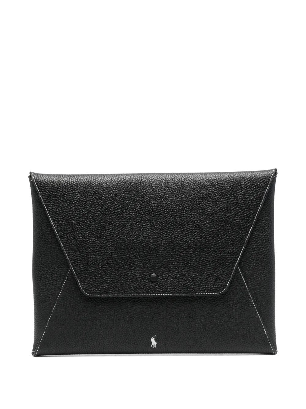 Polo Ralph Lauren Topstitch Envelope Purse In Black
