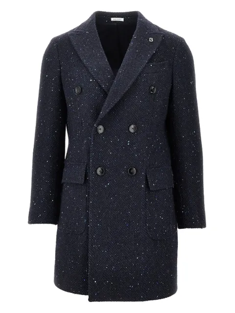 BRERAS MILANO speckled double-breasted coat