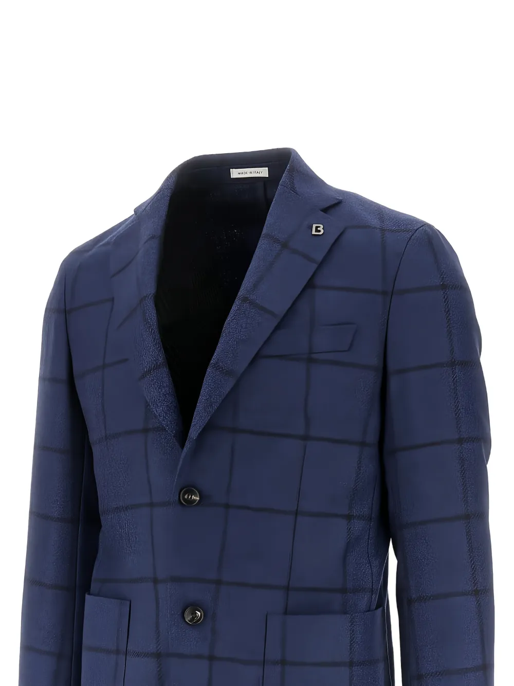 格纹口袋西装夹克