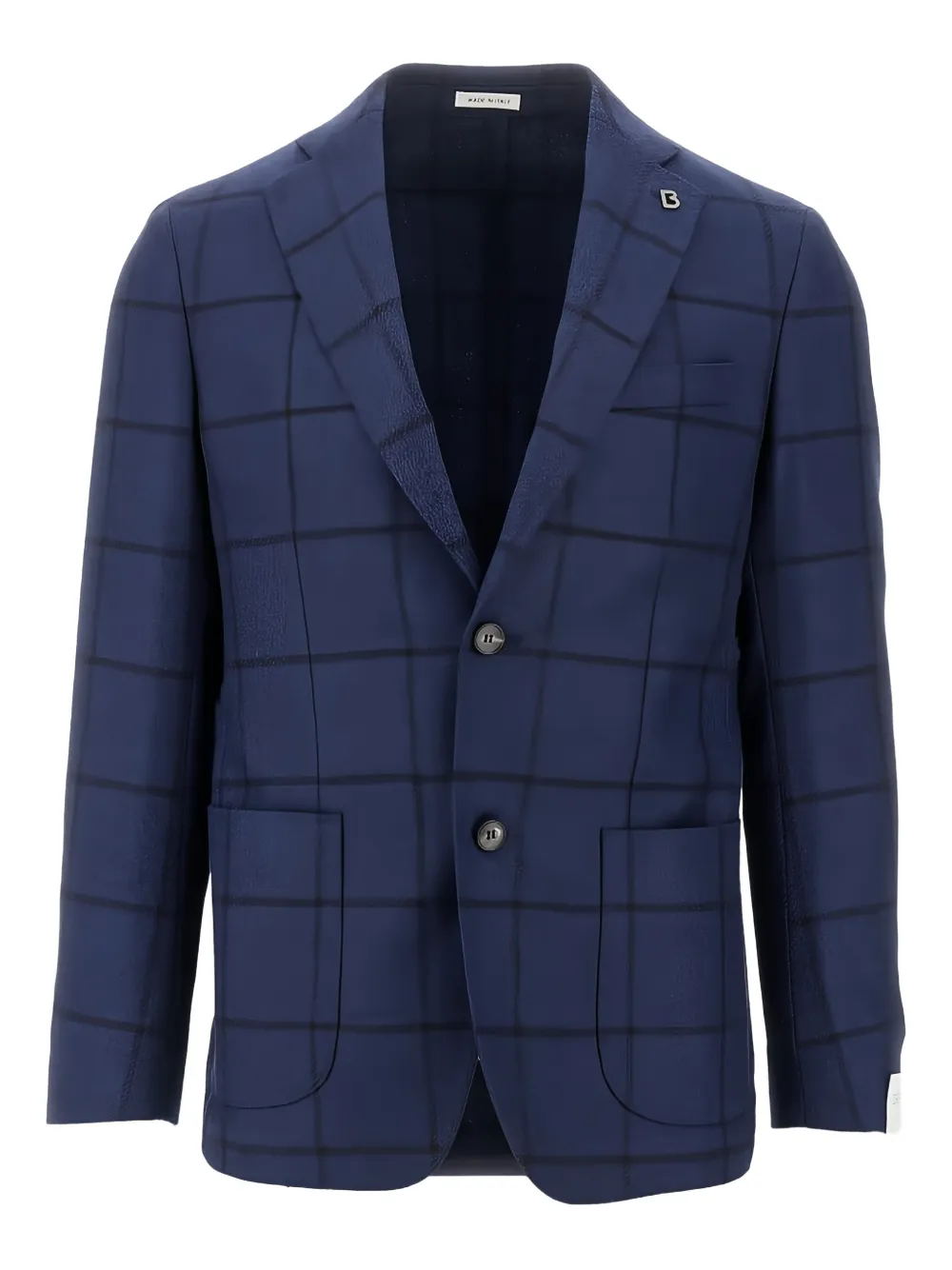 BRERAS MILANO checked pocketed blazer - Blu