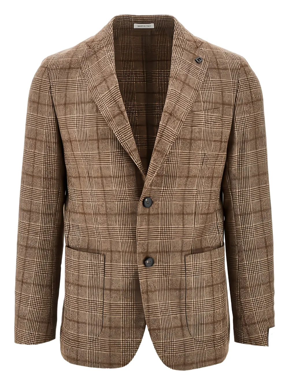 BRERAS MILANO checked single-breasted dinner jacket Bruin