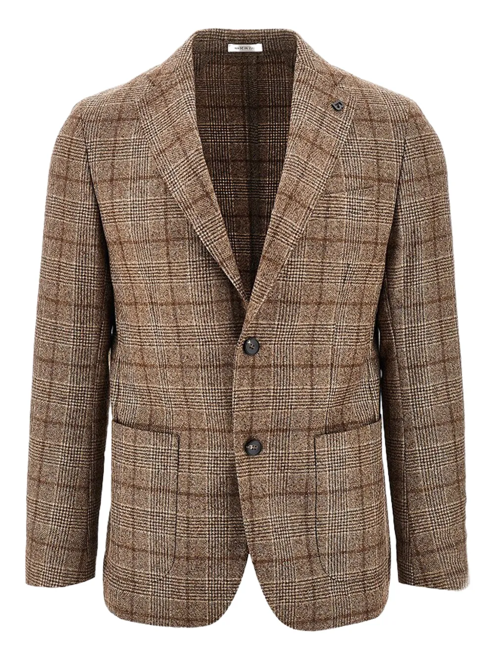 BRERAS MILANO chamarra con botones y cuadros estampados | marrón | Image 1