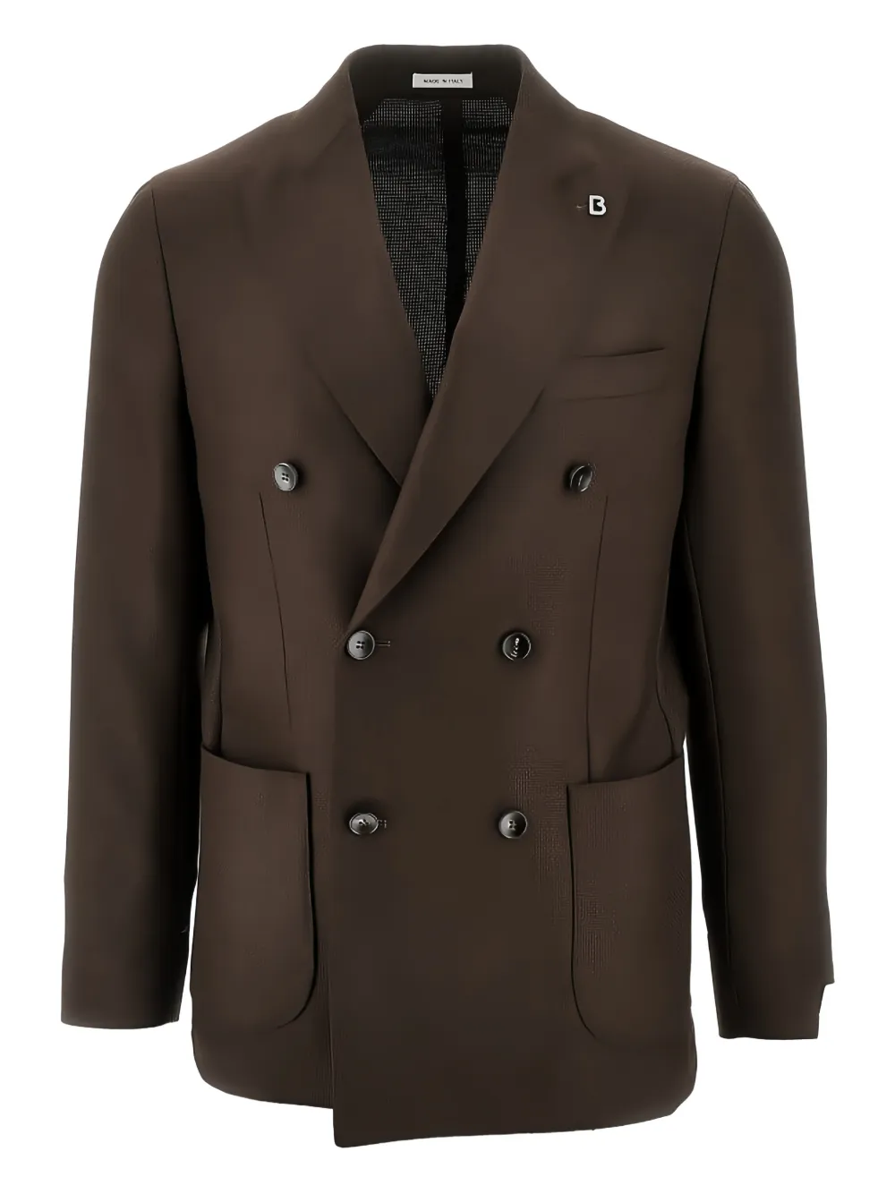 BRERAS MILANO double-breasted pocketed dinner jacket Bruin