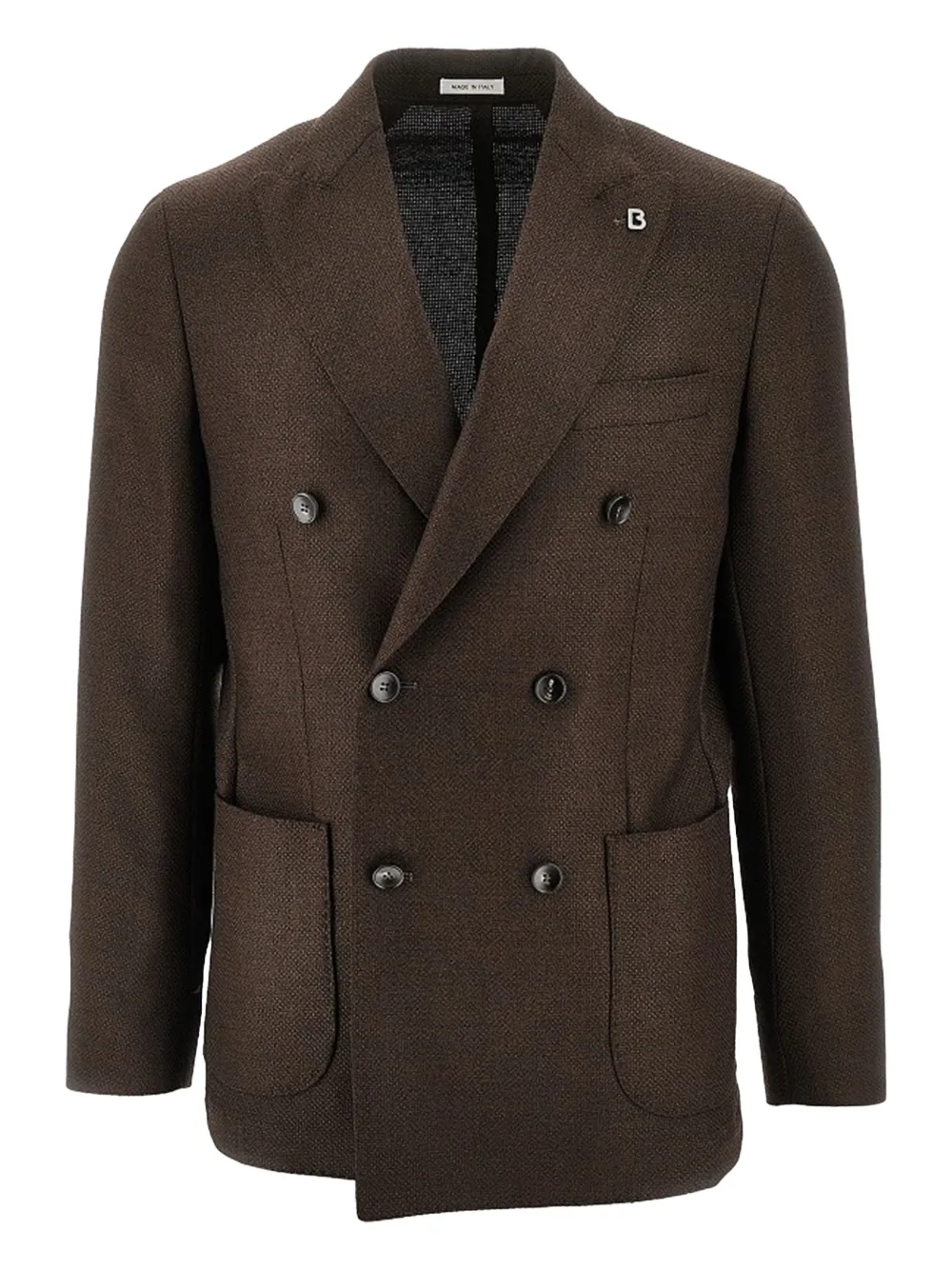 BRERAS MILANO double-breasted pocketed dinner jacket - Marrone
